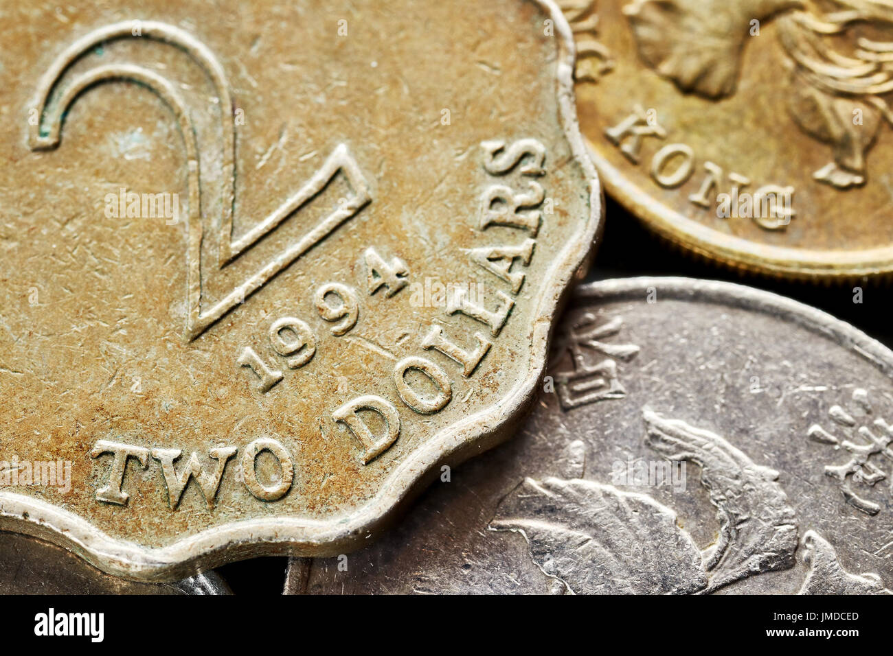 Close up picture of Hong Kong dollar, shallow depth of field. Stock Photo