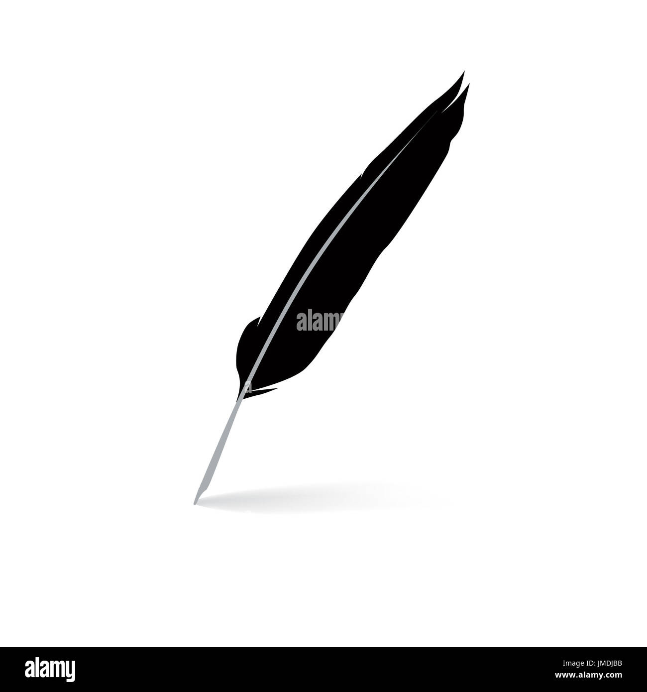 Feather pen silhouette. Pen icon. Writer sign concept Stock Photo