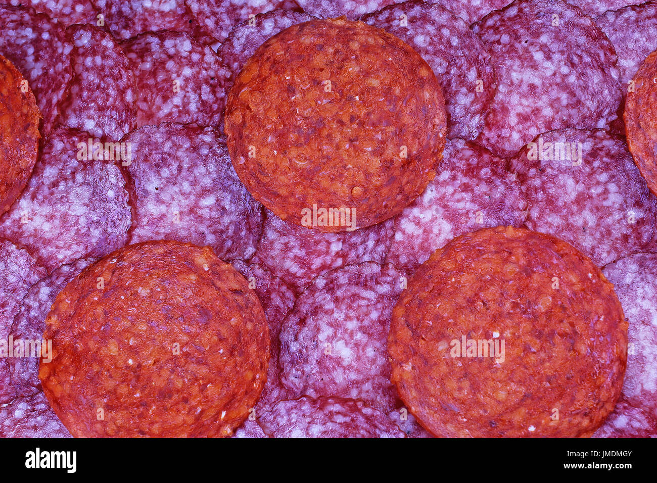 Sausage pig meat slices Stock Photo Alamy