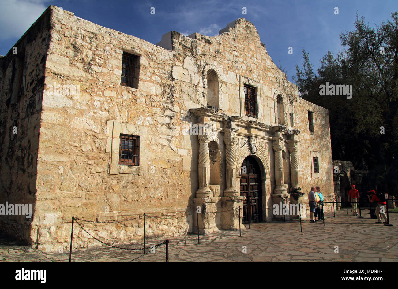 SAN ANTONIO, TX – FEBRUARY 27: Tourists and locals enjoy a visit to the old Alamo compound, one of San Antonio’s main attractions February 27, 2017 Stock Photo