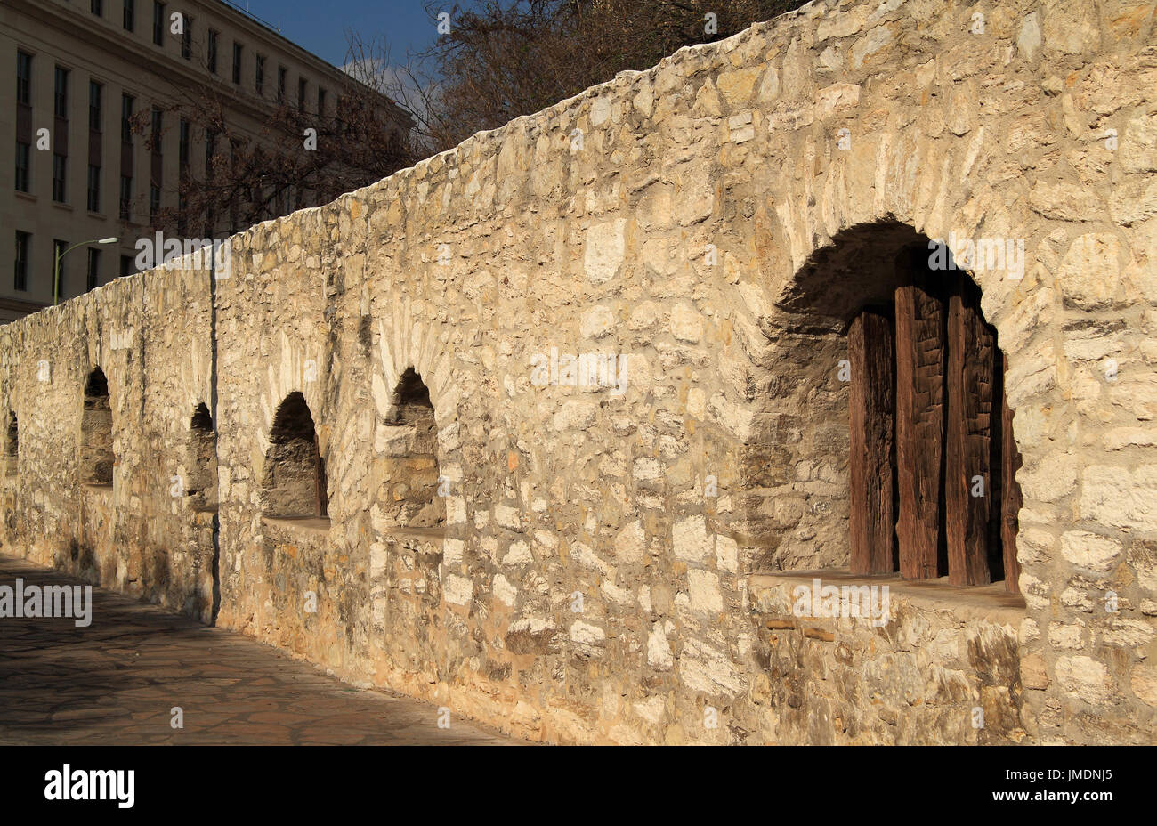 Mission San Antonio de Valero, better known as the Alamo, in downtown San Antonio, Texas, is one of the most prominent historical landmarks in the USA Stock Photo