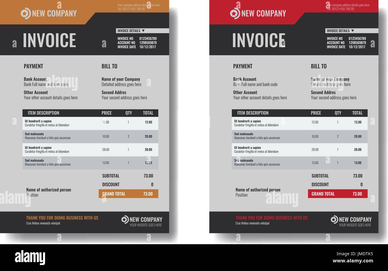 Trendy Invoice Minimalist invoice template hi-res stock photography and images - Alamy