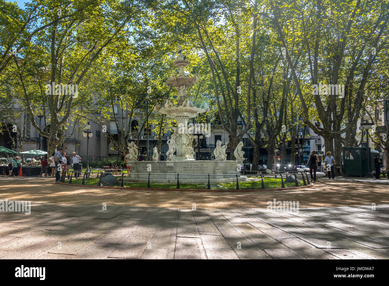 Plaza Matriz or Plaza Constitucion (Constitution Square)  - Montevideo, Uruguay Stock Photo
