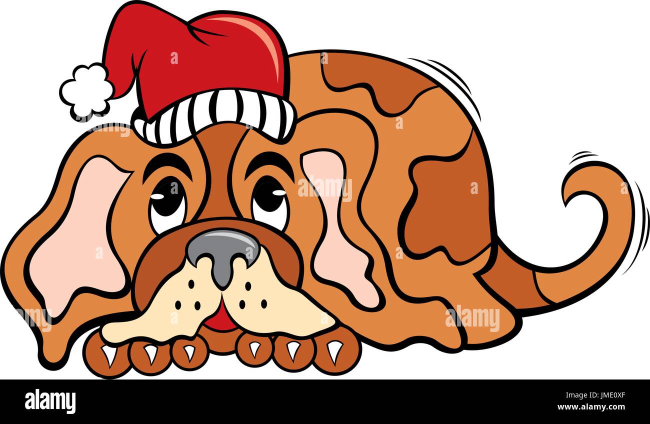 Dog in Christmas time Stock Vector