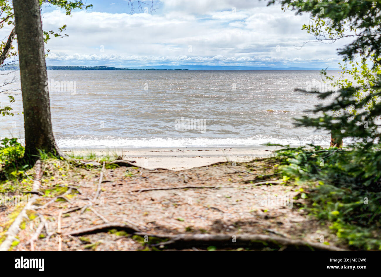 BaieSaintPaul in Quebec, Canada beach shore and coast with waves and