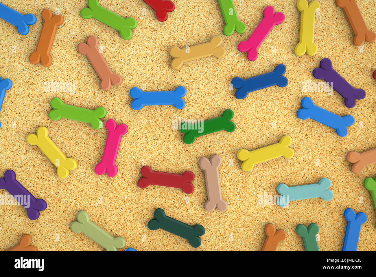 colorful dog bones on yellow background Stock Photo Alamy