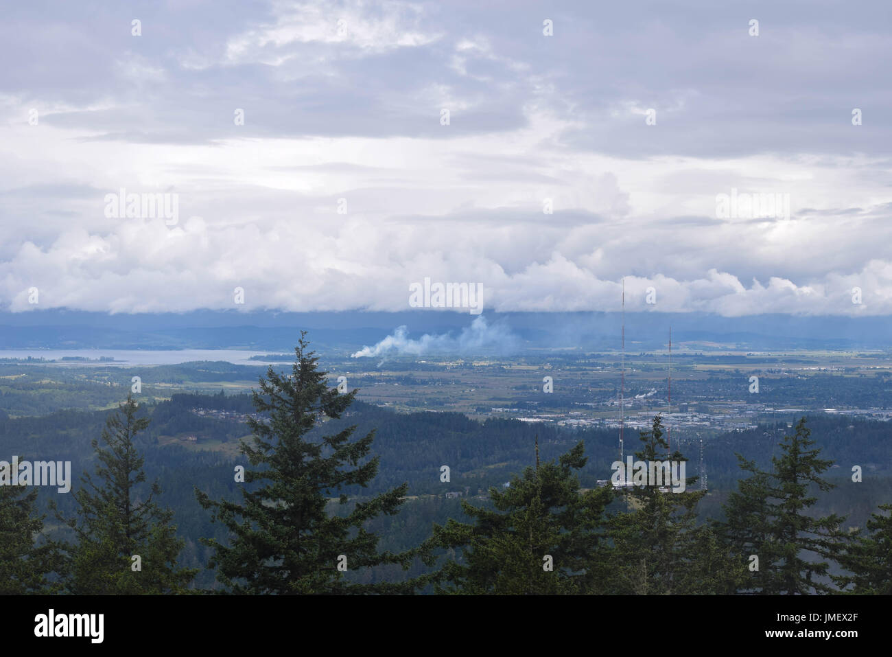 The view of part of Eugene, Oregon, from the summit of Spencer's Butte