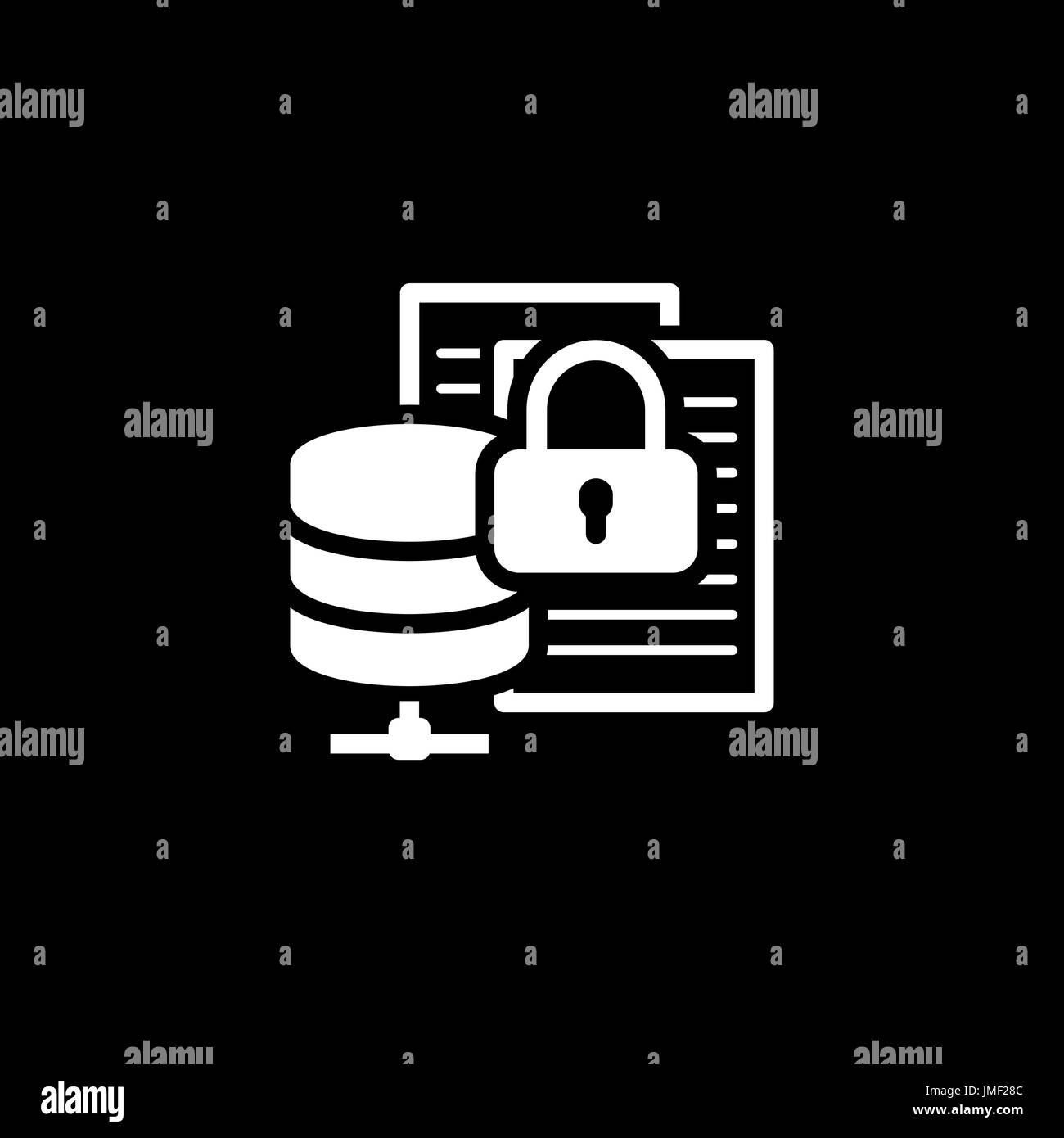 Secure File Storage Icon. Flat Design. Stock Vector