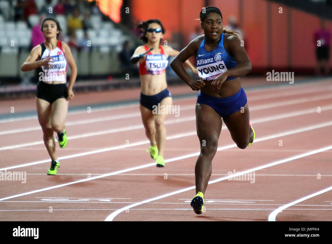 Deja YOUNG of the USA in the Women's 200m T47 heats at the World Para Championships in London 2017 Stock Photo