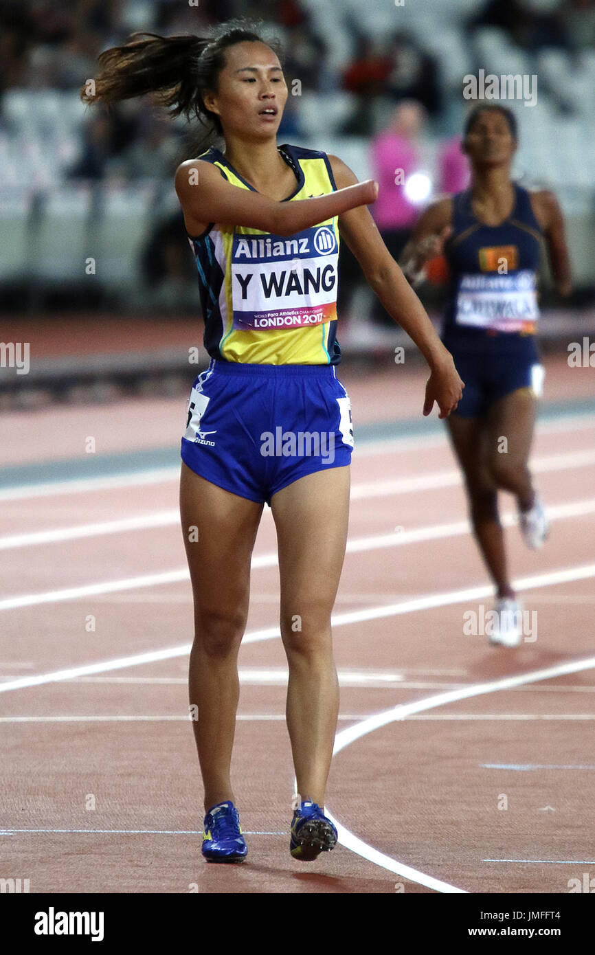 Yanping WANG of China in the Women's 200m T47 heats at the World Para Championships in London 2017 Stock Photo