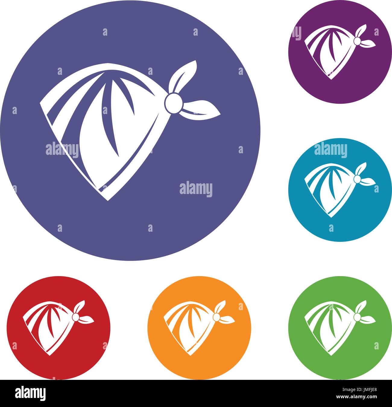 Cowboy neckerchief icons set Stock Vector