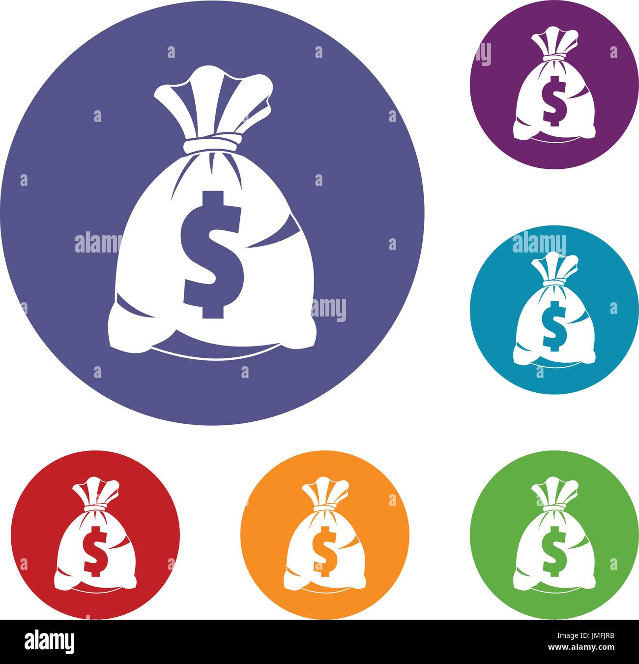 Money bag with US dollar sign icons set Stock Vector Image & Art - Alamy
