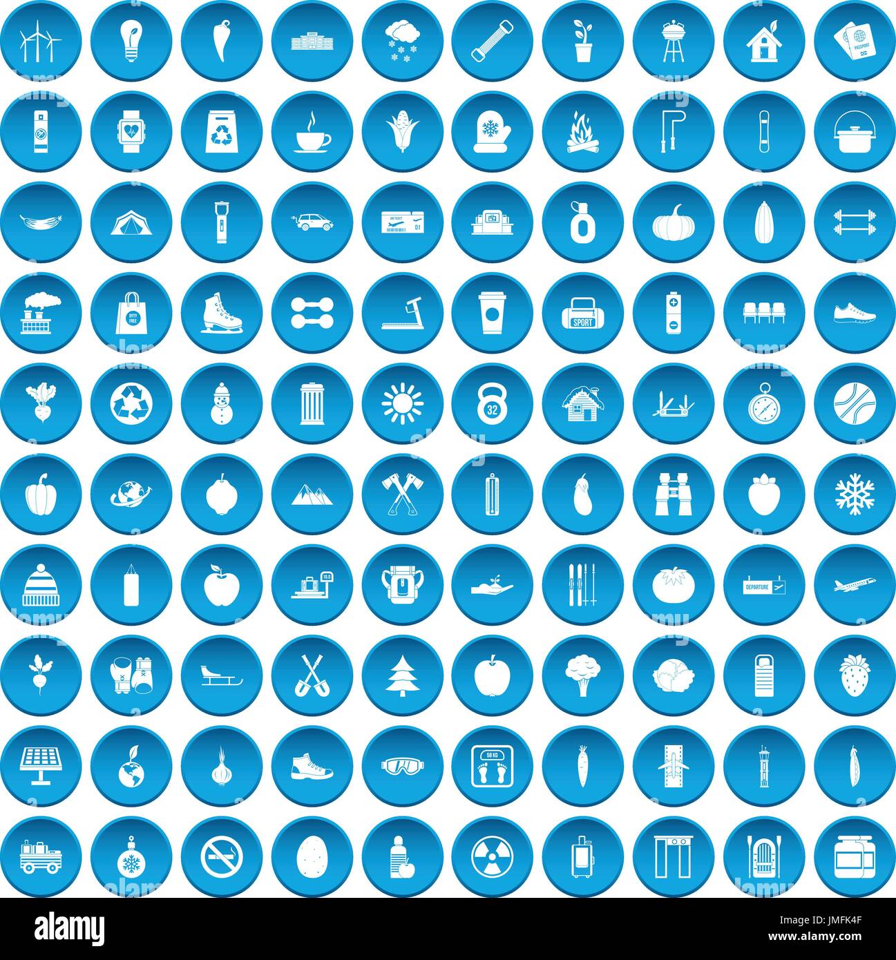 100 healthy lifestyle icons set blue Stock Vector Image & Art - Alamy