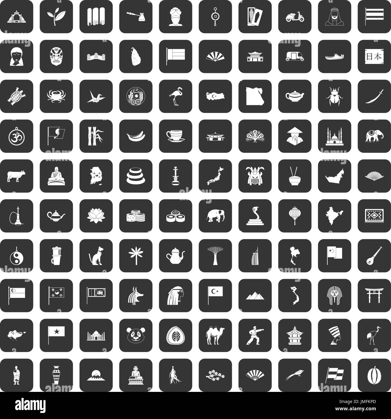 100 Asia icons set black Stock Vector Image & Art - Alamy