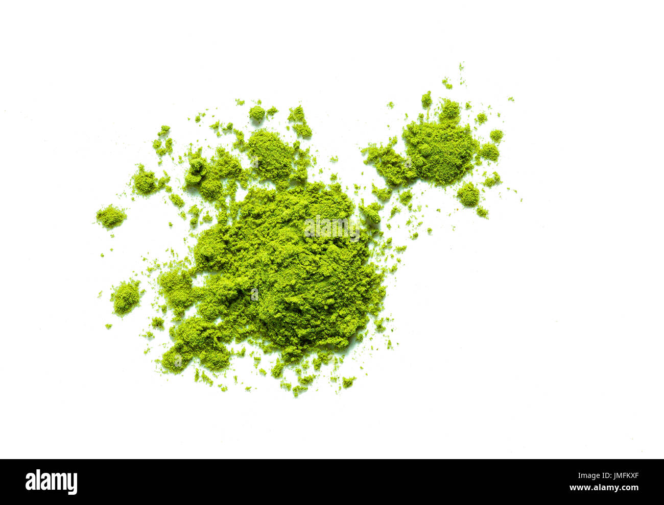 green matcha tea powder isolated on white background Stock Photo