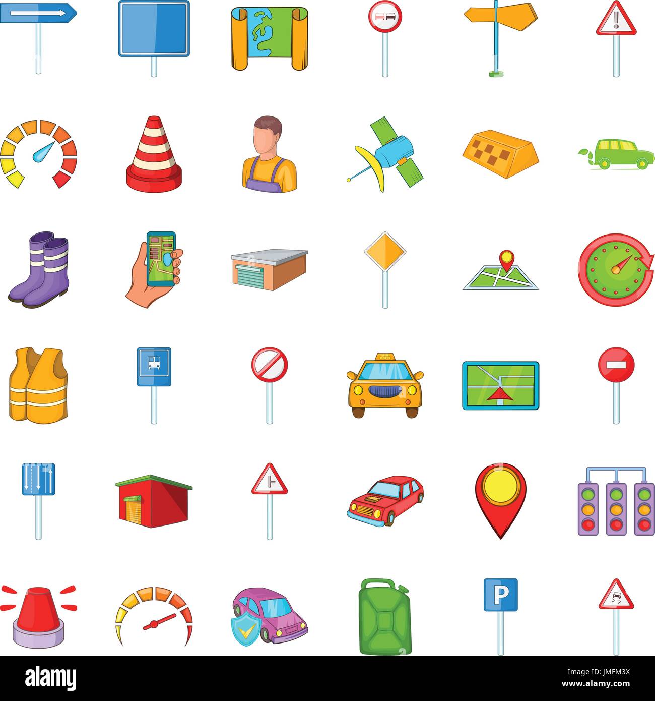 Car rent icons set, cartoon style Stock Vector Image & Art - Alamy