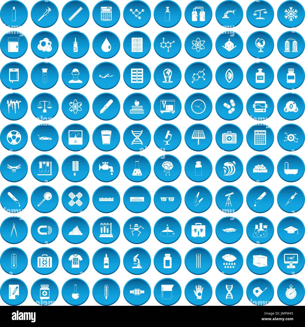 100 laboratory icons set blue Stock Vector Image & Art Alamy