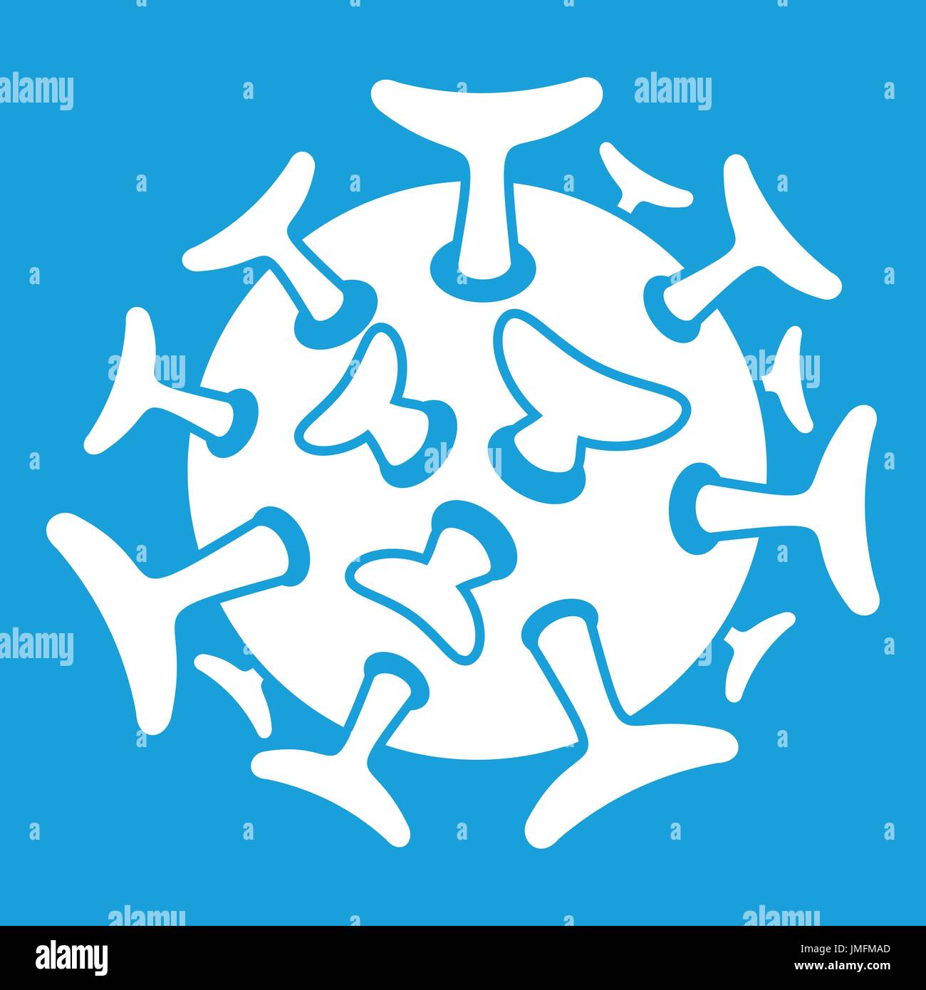 Round viral bacteria icon white Stock Vector Image & Art - Alamy