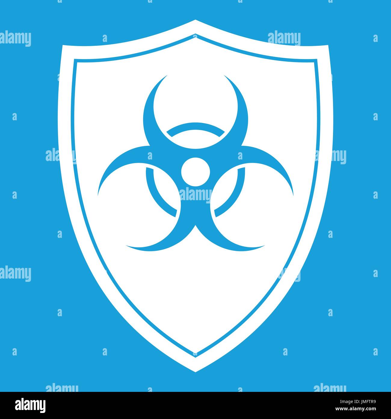 Shield with a biohazard sign icon white Stock Vector Image & Art - Alamy