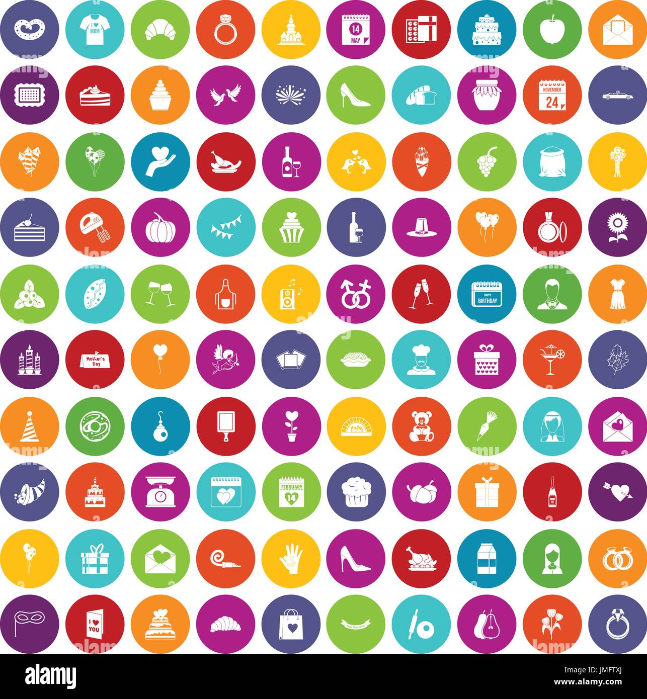 100 cake icons set color Stock Vector Image & Art - Alamy