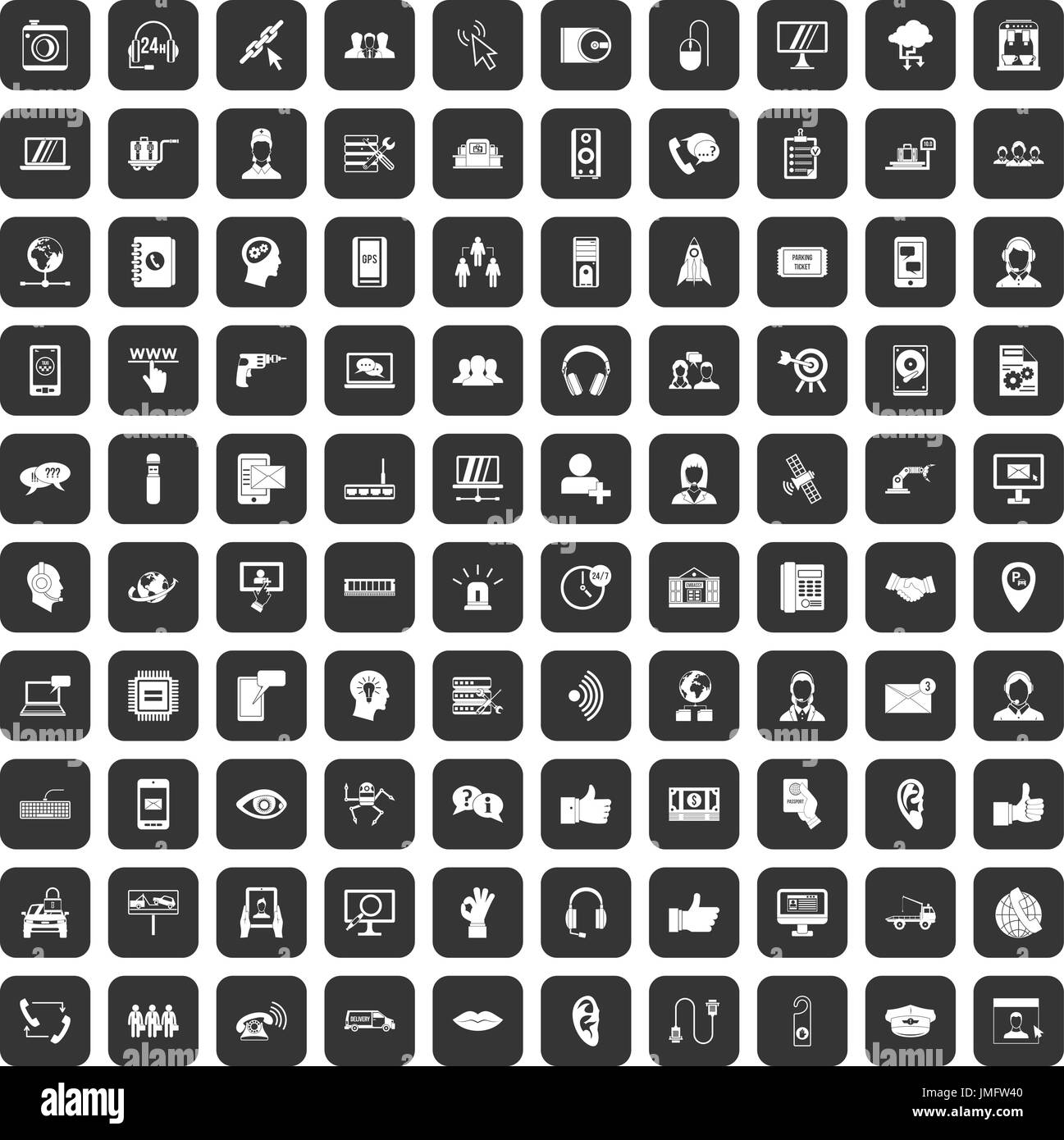 Call center headphones computer Black and White Stock Photos & Images ...