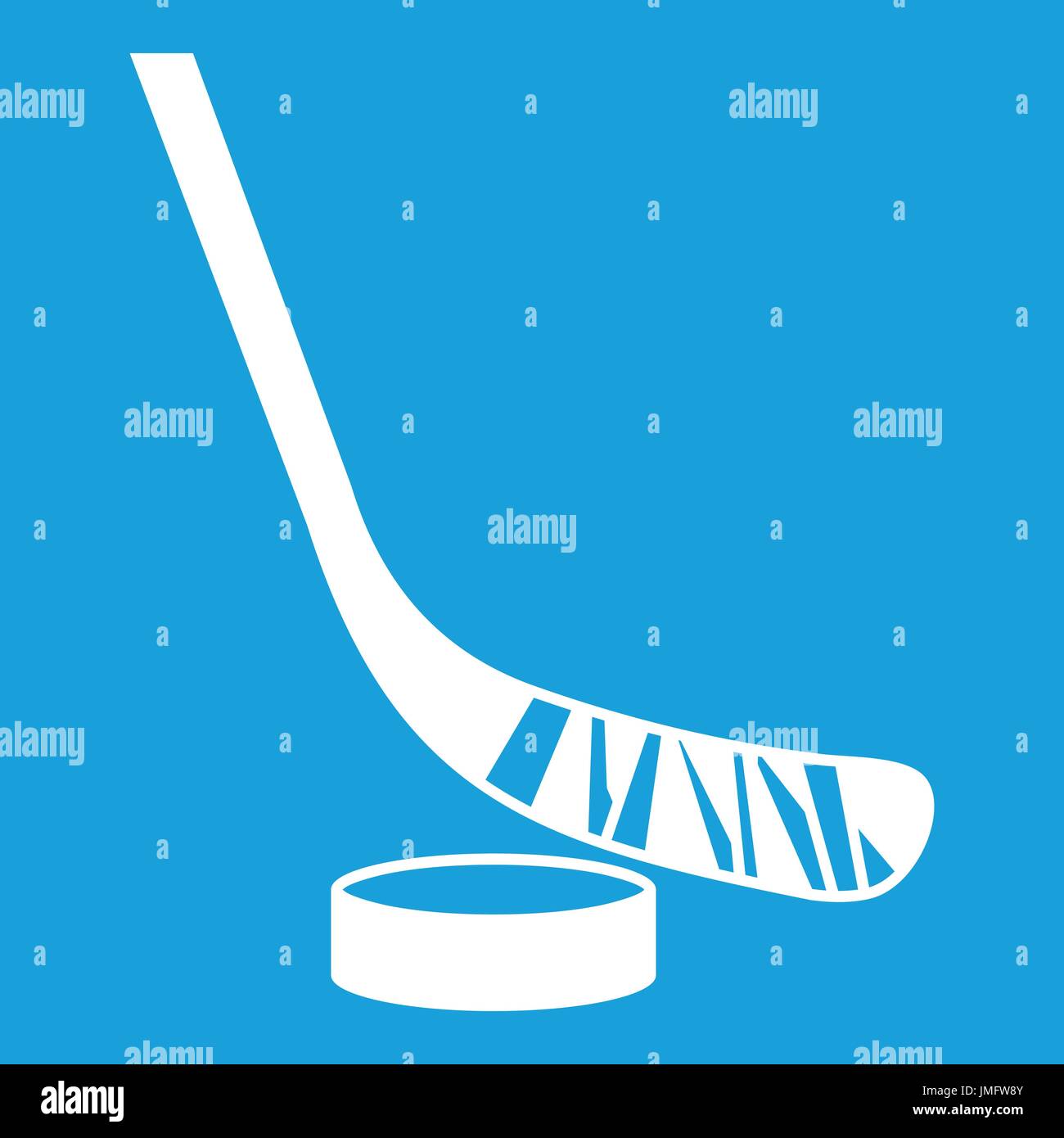 Stick and puck icon white Stock Vector Image & Art Alamy