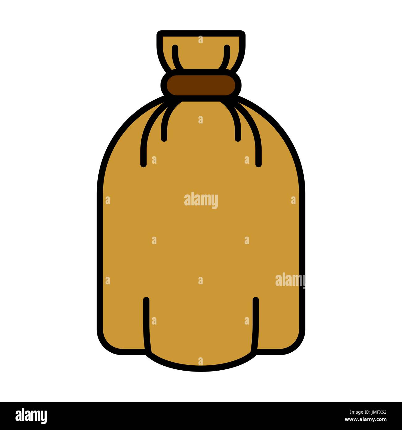 Closed Canvas Bag Isolated Yellow Sack Of Fabric Stock Vector Image Art Alamy