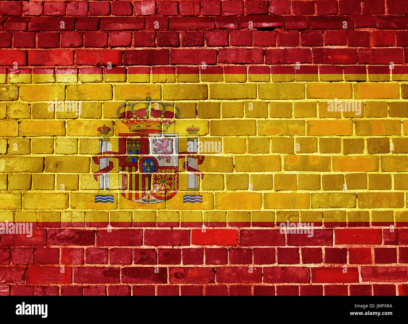 Khám phá cờ Tây Ban Nha trên nền tường gạch cổ trong stock photo. Bức ảnh này đem lại một cảm giác cổ điển và truyền thống của Tây Ban Nha, là điểm nhấn cho không gian sống của bạn. Bấm vào để tìm hiểu thêm những bức ảnh đẹp khác của Tây Ban Nha. 