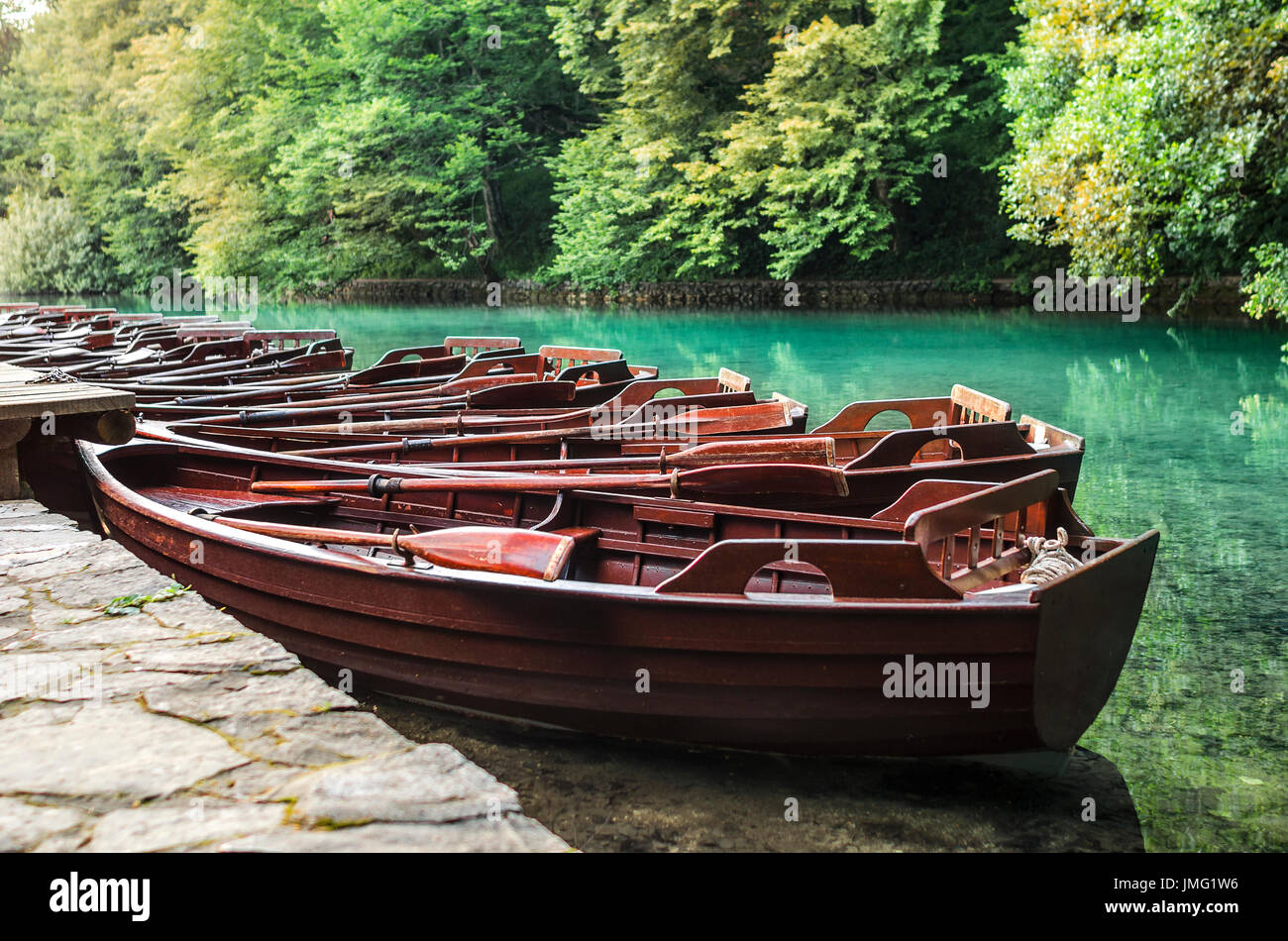 Old wooden blue fishing boats hi-res stock photography and images - Alamy