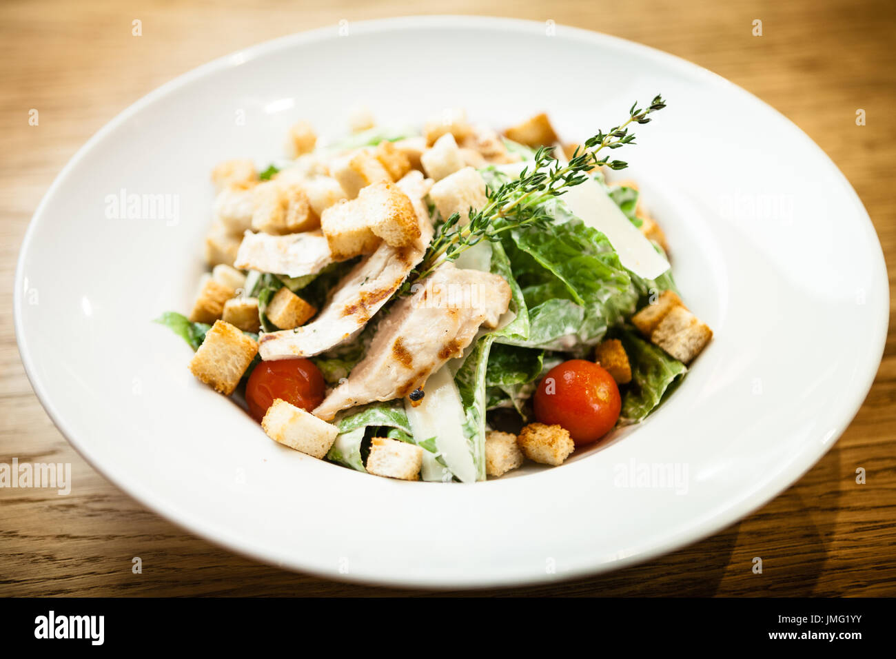 Caesar salad on a plate Stock Photo