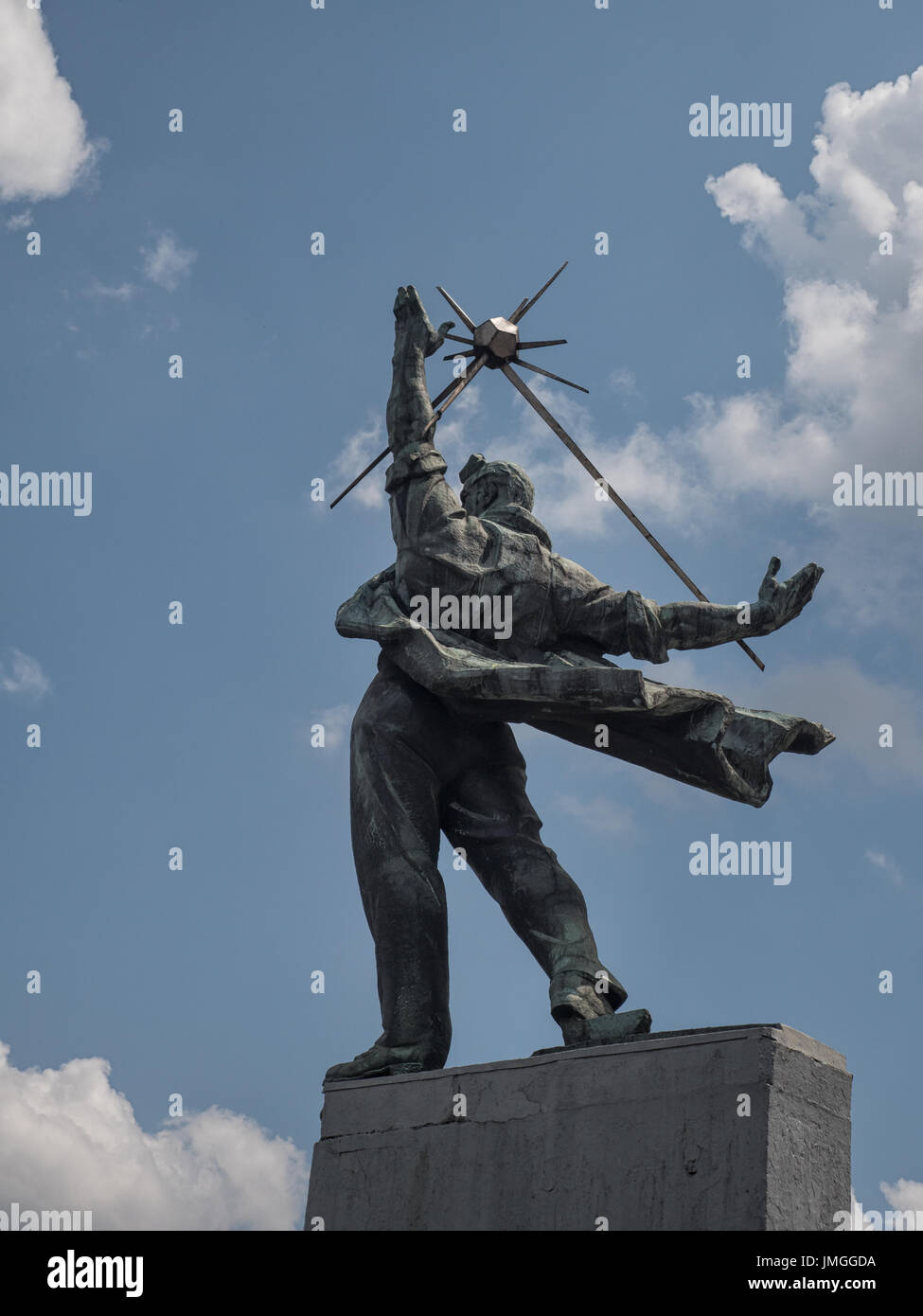 KYIV, UKRAINE - JUNE 12, 2016:  Soviet era Statue Stock Photo