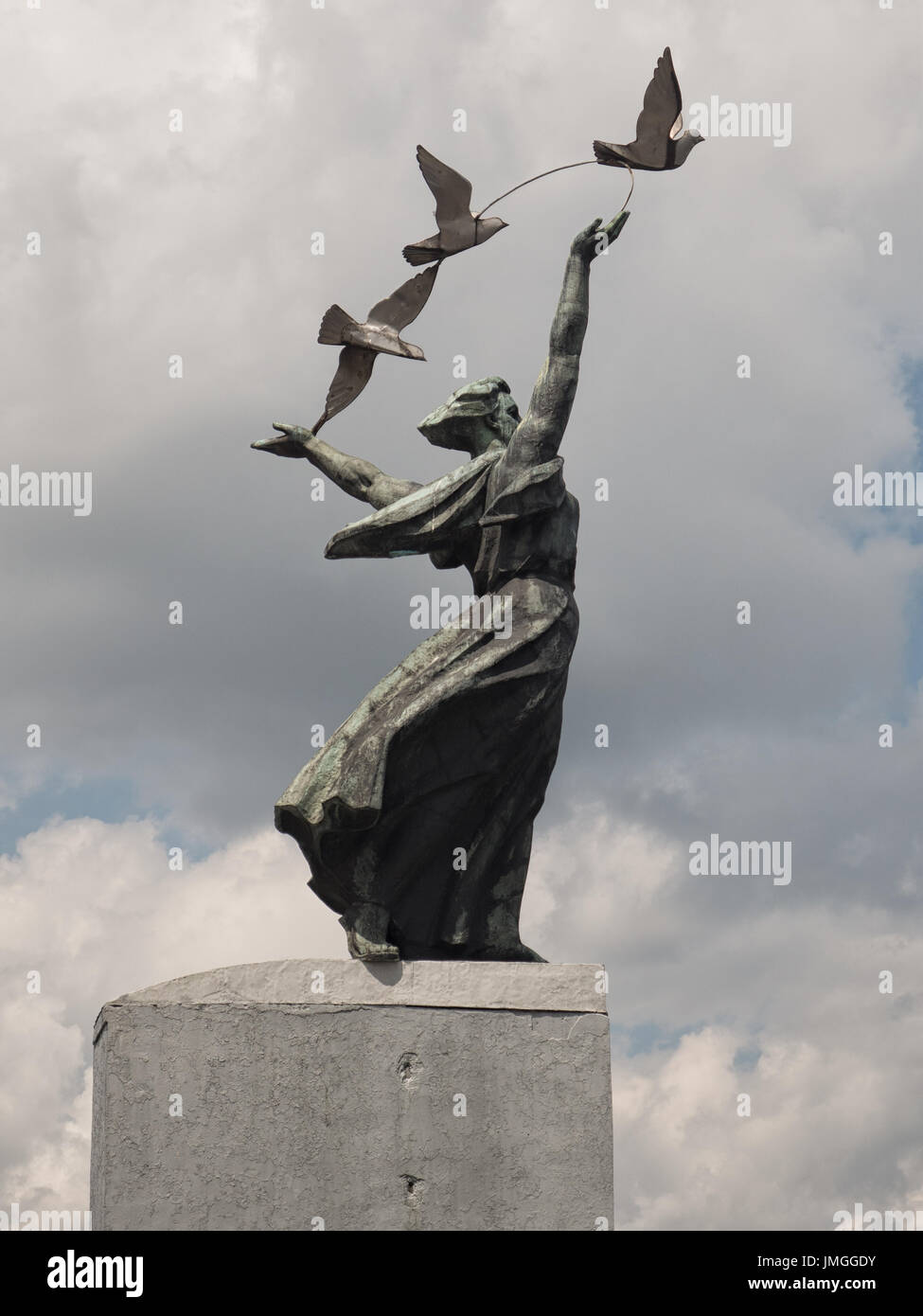 KYIV, UKRAINE - JUNE 11, 2016:  Soviet era Statue Stock Photo