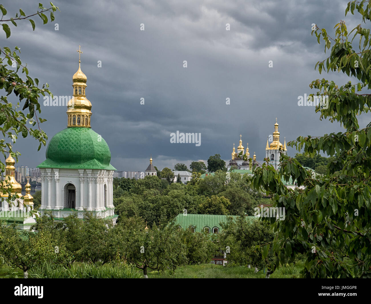 KYIV, UKRAINE -  JUNE 11, 2016:  View of the Kiev Pechersk Lavra Monastery complex Stock Photo