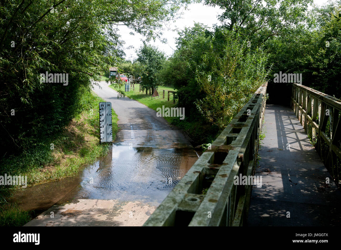 Piddle Brook ford at Seaford Lane, near Naunton Beauchamp, Worcestershire, England, UK Stock Photo