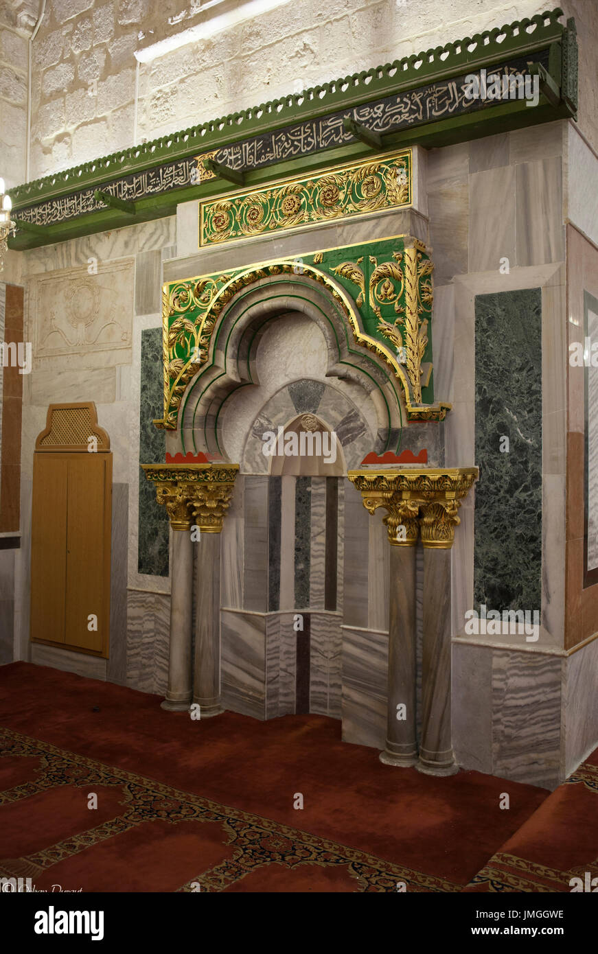 Mihrab of Zekeriyya , Masjid al Aqsa ,  Jarusalem  -  Palestine Stock Photo