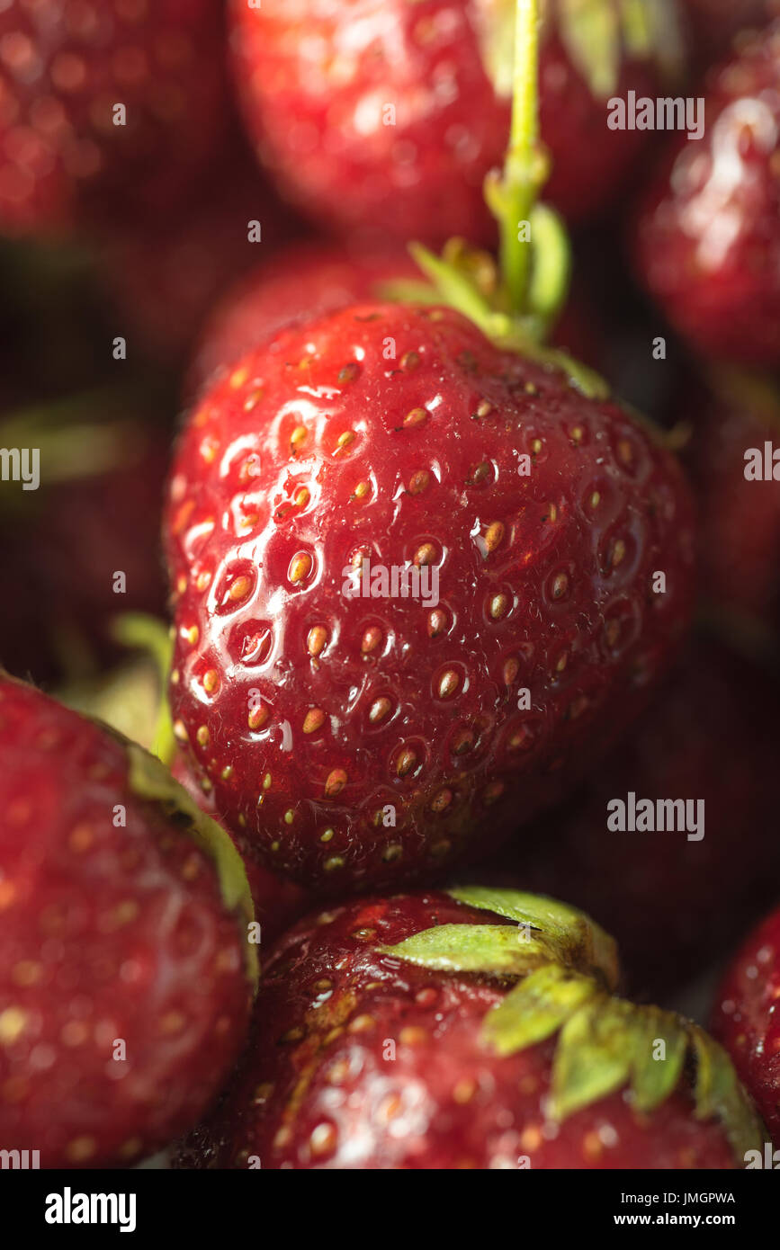 Picture of fresh ripe perfect strawberry. Macro Stock Photo - Alamy