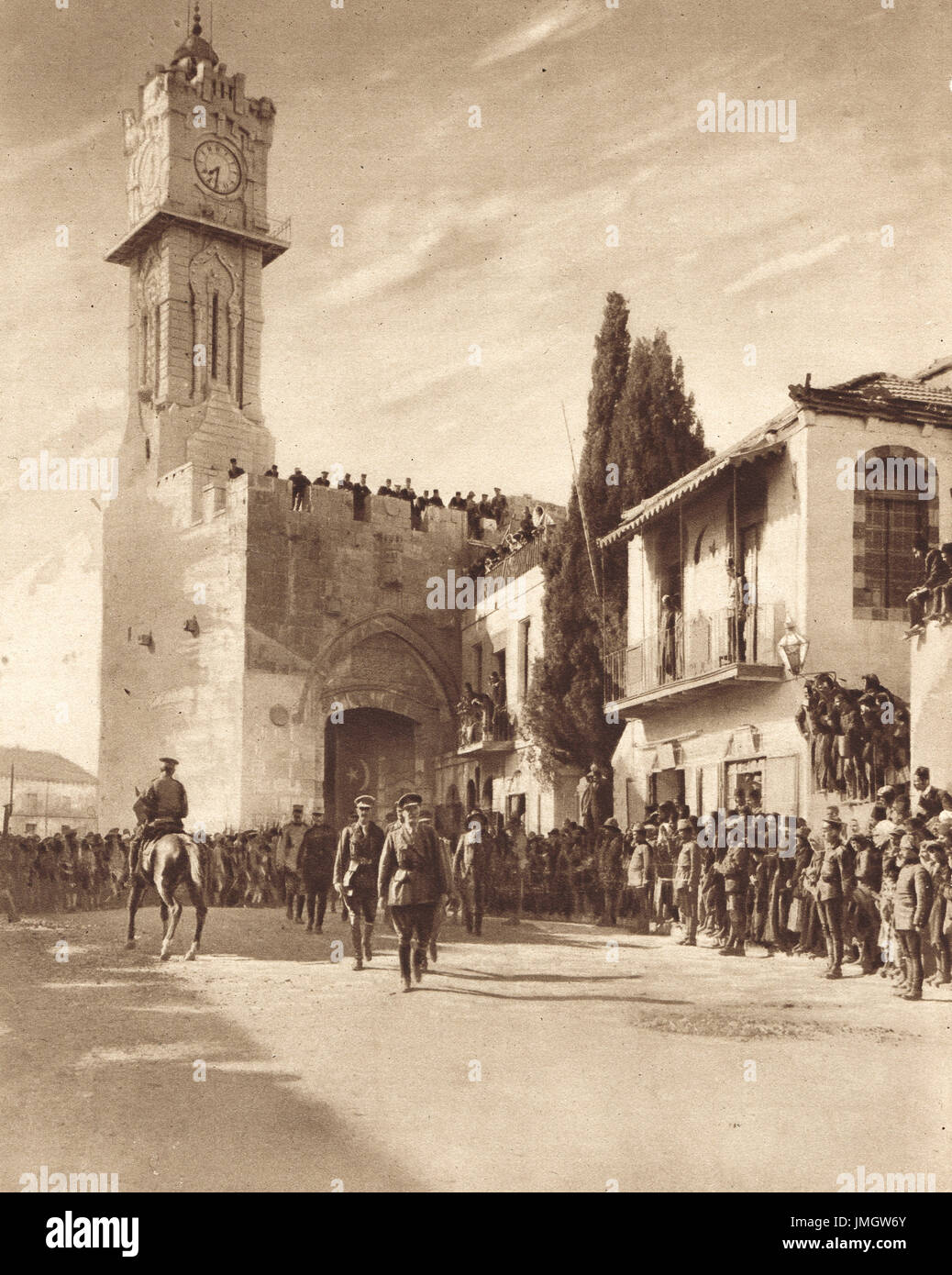 General Allenby entering Jerusalem at Jaffa Gate,  11 December 1917 Stock Photo