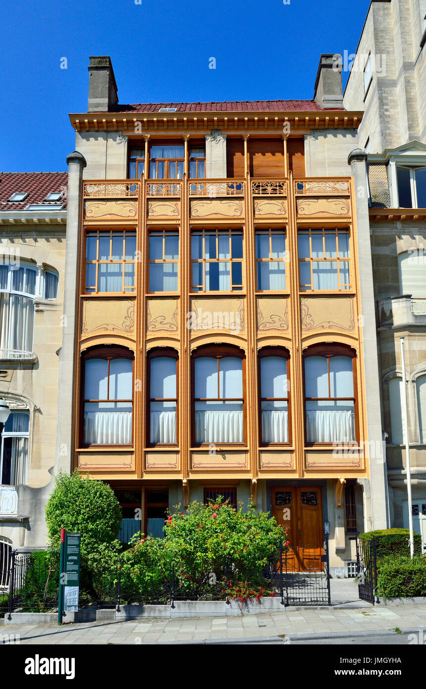 Brussels, Belgium. Hotel Van Eetvelde (Victor Horta, 1897: Art Nouveau) at  4 Avenue Palmerston Stock Photo - Alamy