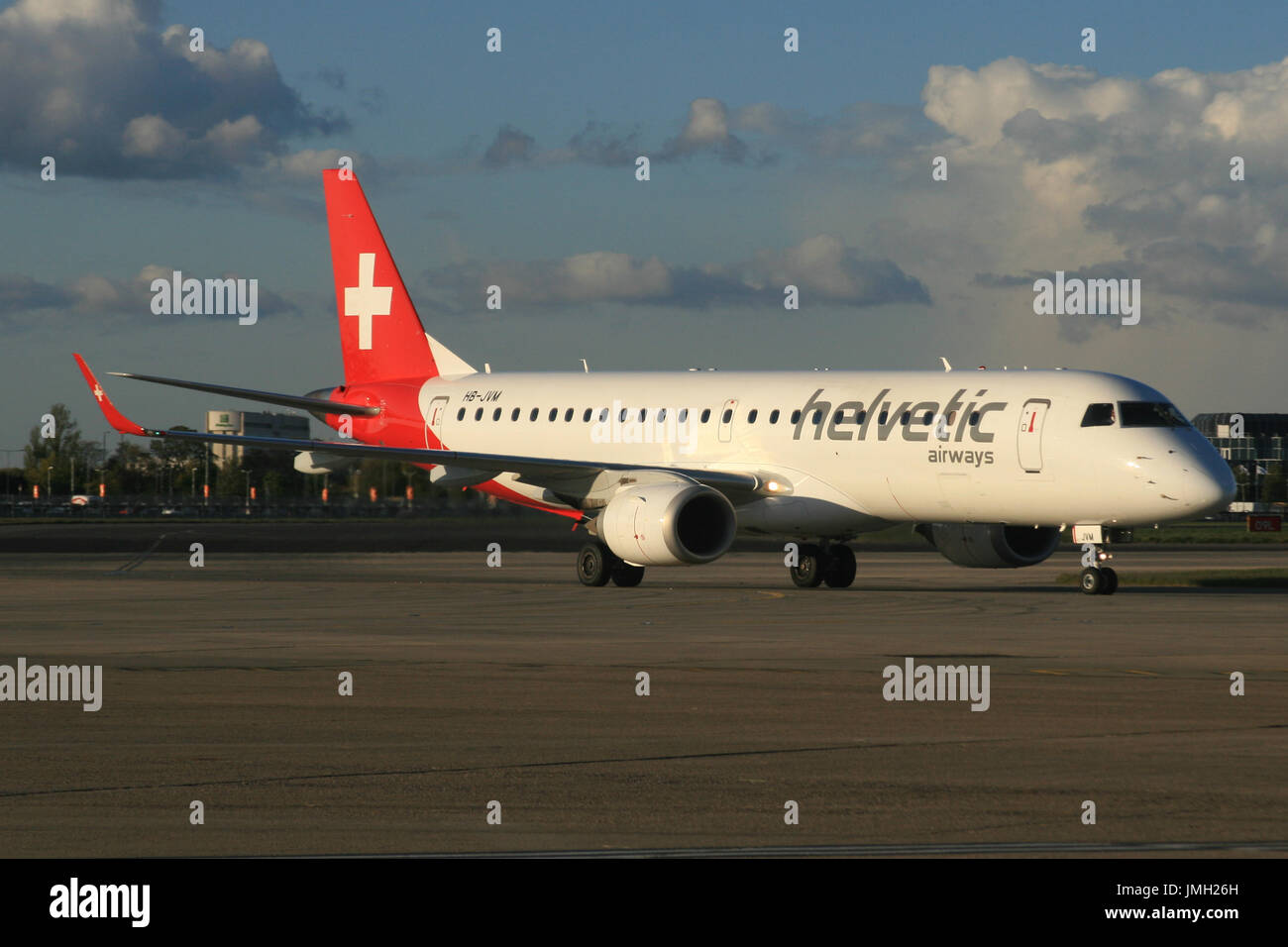 HELVETIC EMBRAER Stock Photo