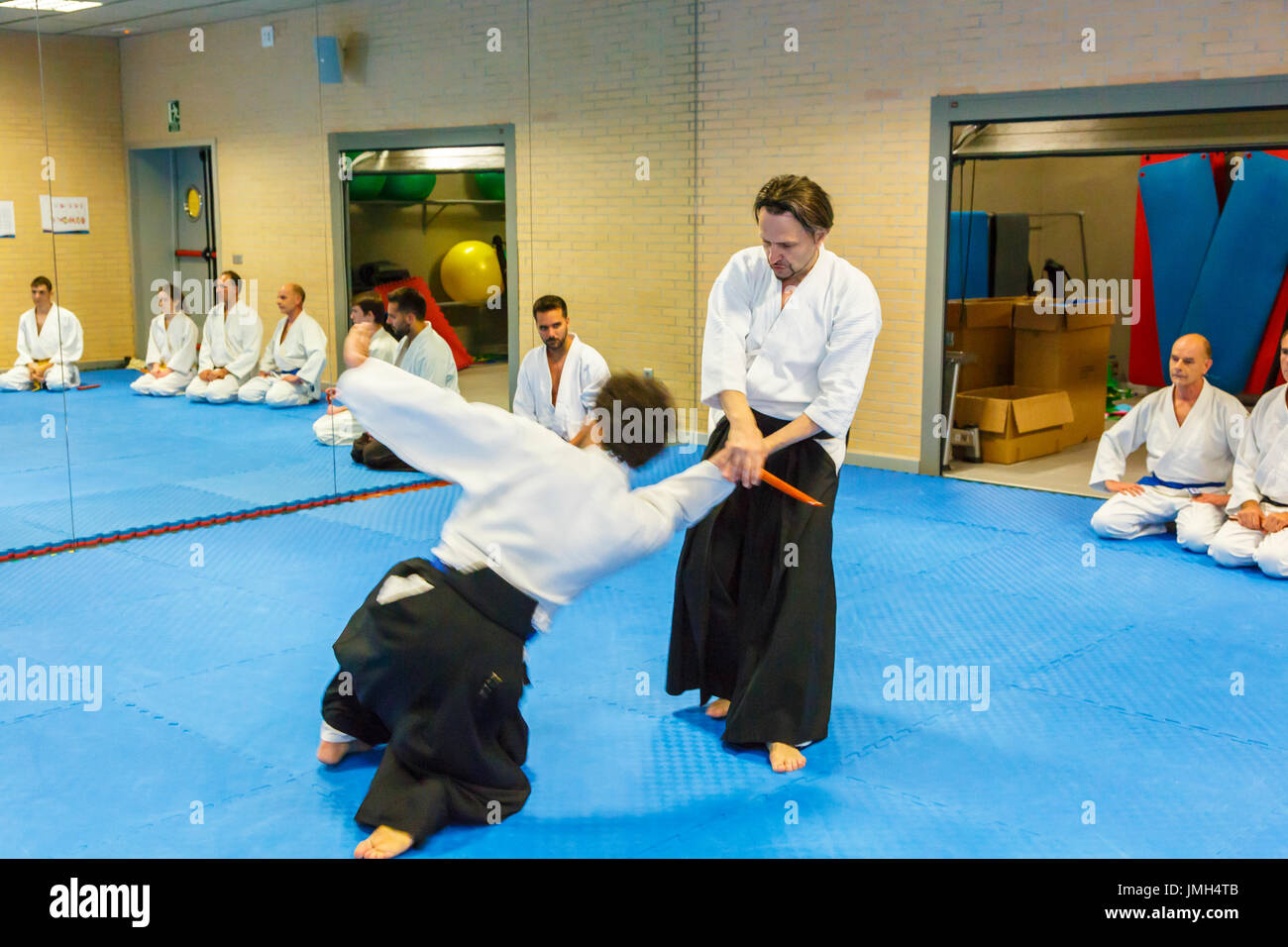 Aikido martial art school. Stock Photo