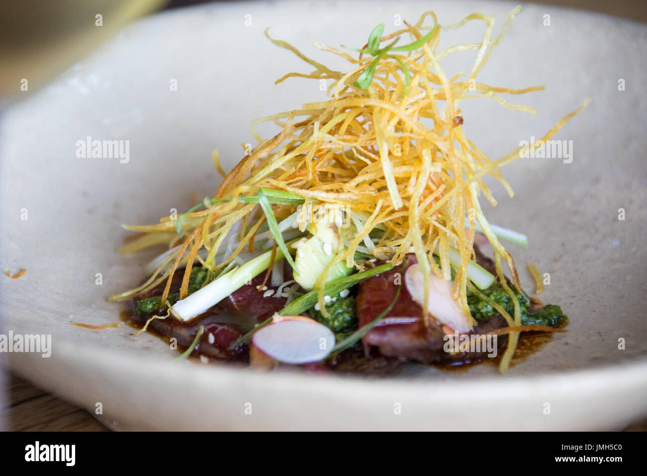 Beef Tataki, The Pot Luck Club, Cape Town, South Africa Stock Photo