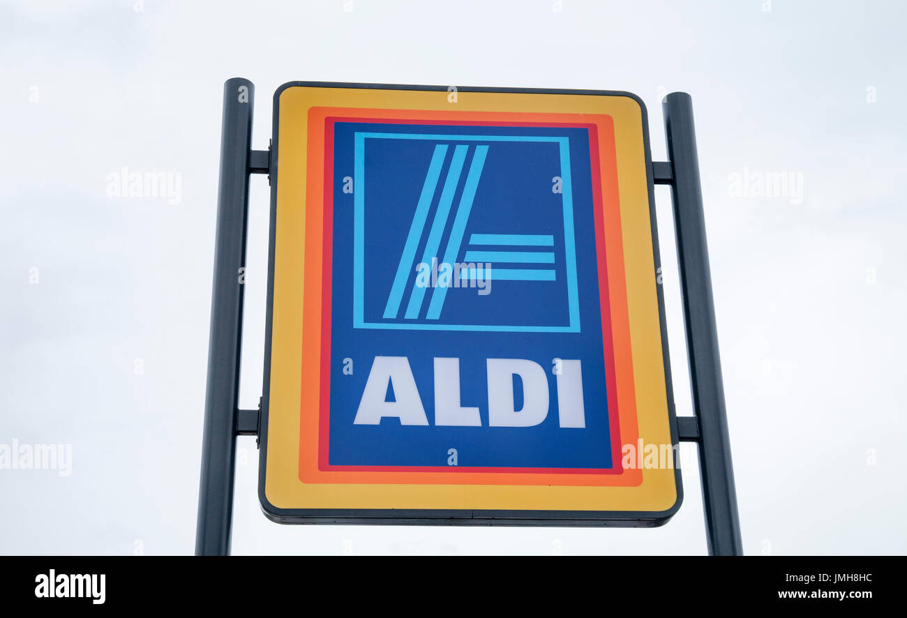 Aldi shop sign logo hires stock photography and images Alamy