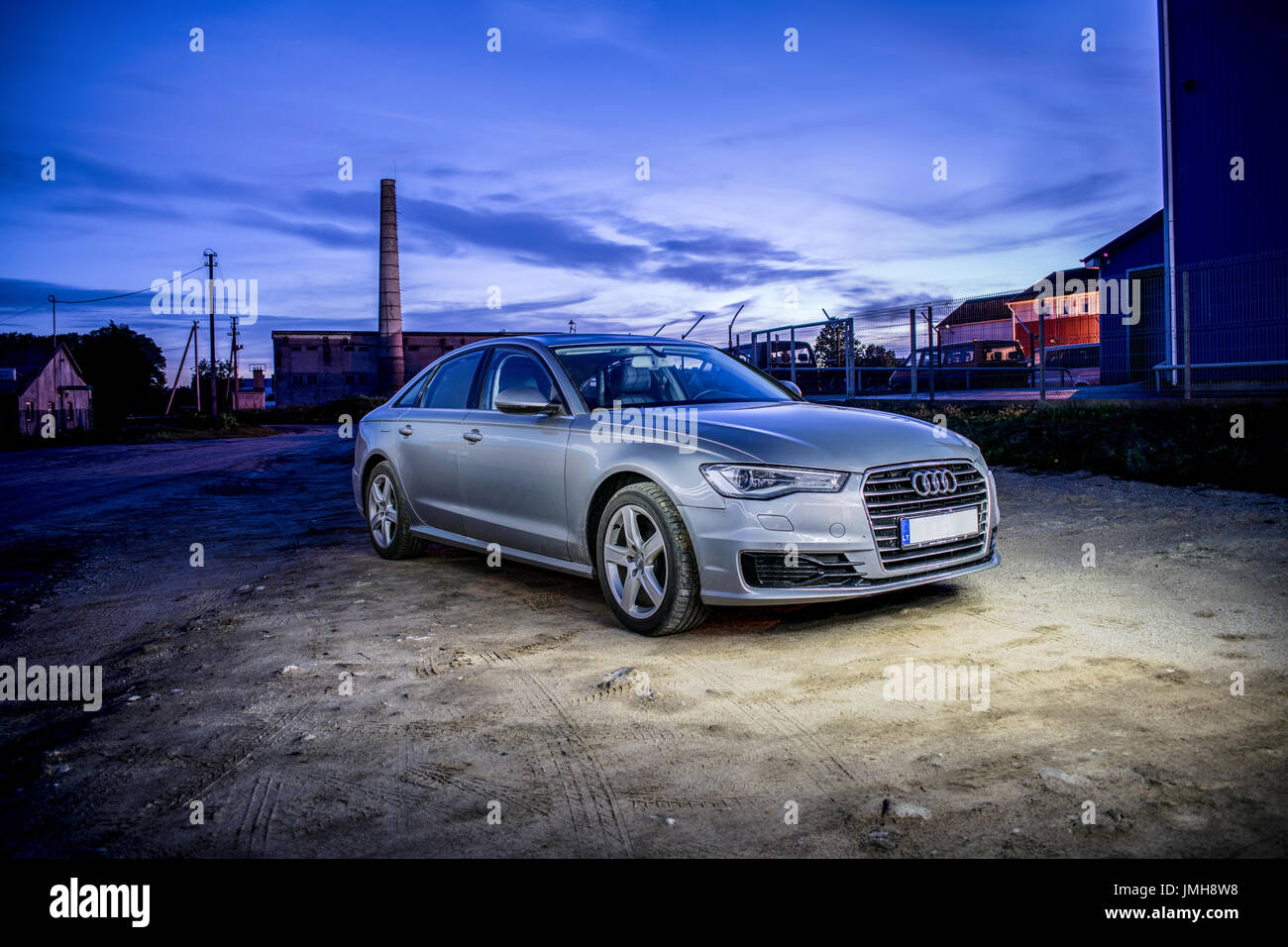 GRODNO, BELARUS - DECEMBER 2019: Audi A6 4G, C7 2.0 TDI 190 Hp 2016 black  metallic right side view outdoors on winter empty road with forest on Stock  Photo - Alamy