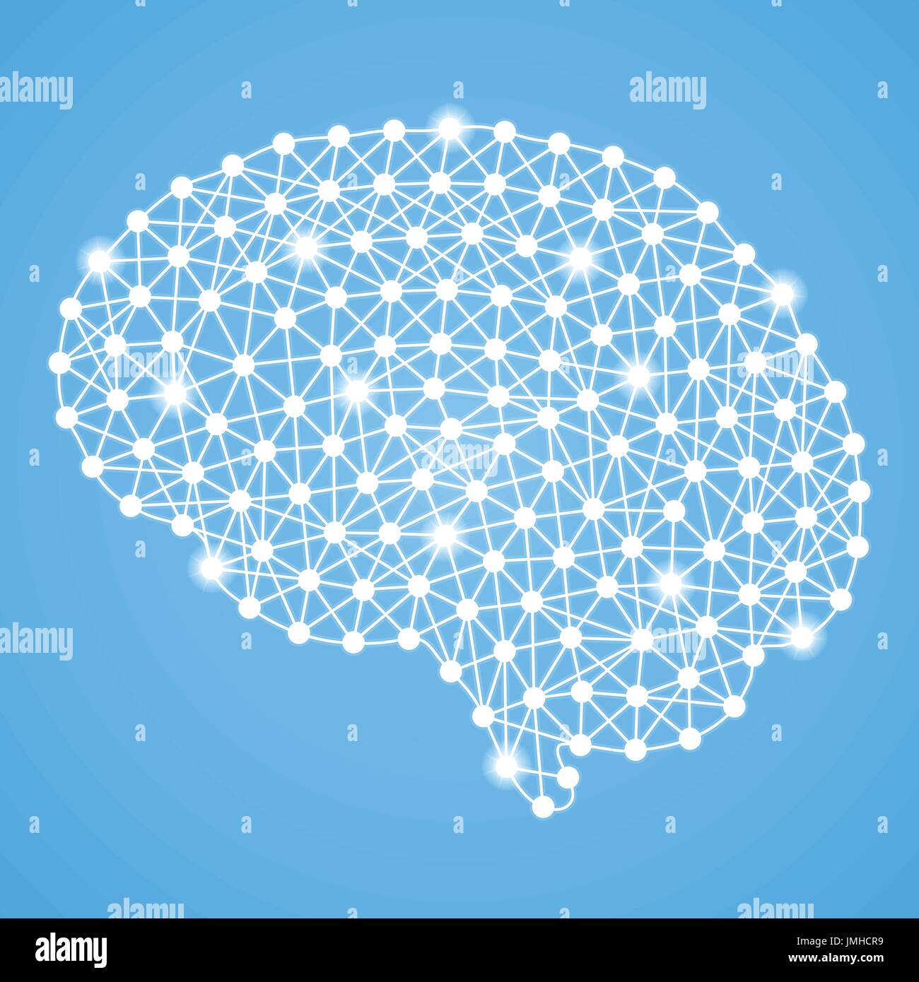 Human Brain Isolated On A Blue Background. Vector Illustration Stock ...
