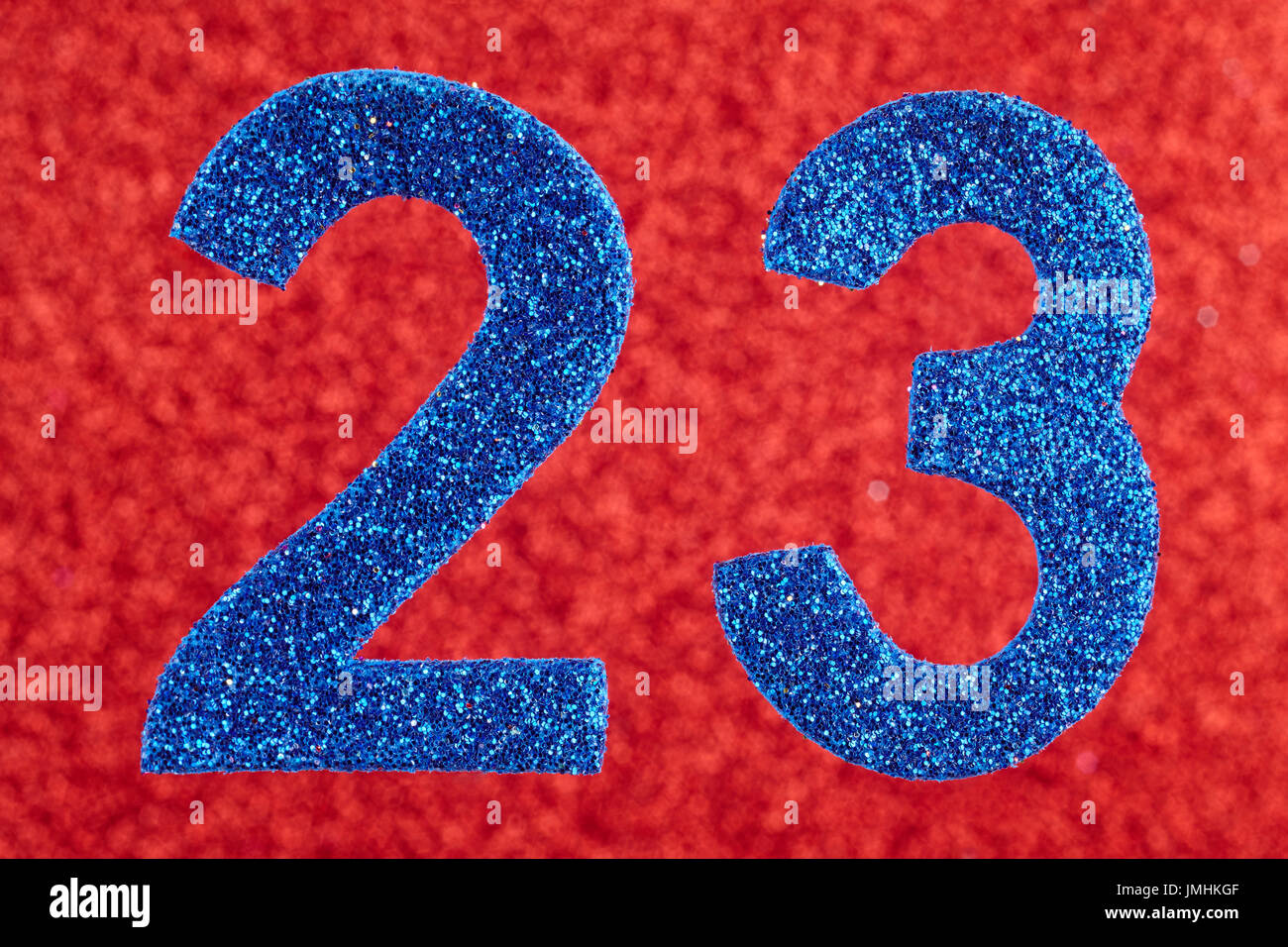 Number twenty-three blue over a red background. Anniversary. Horizontal ...