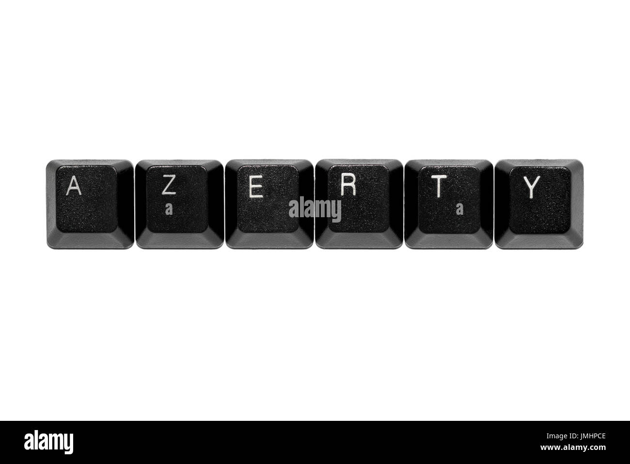 azerty keyboard keys on white background Stock Photo