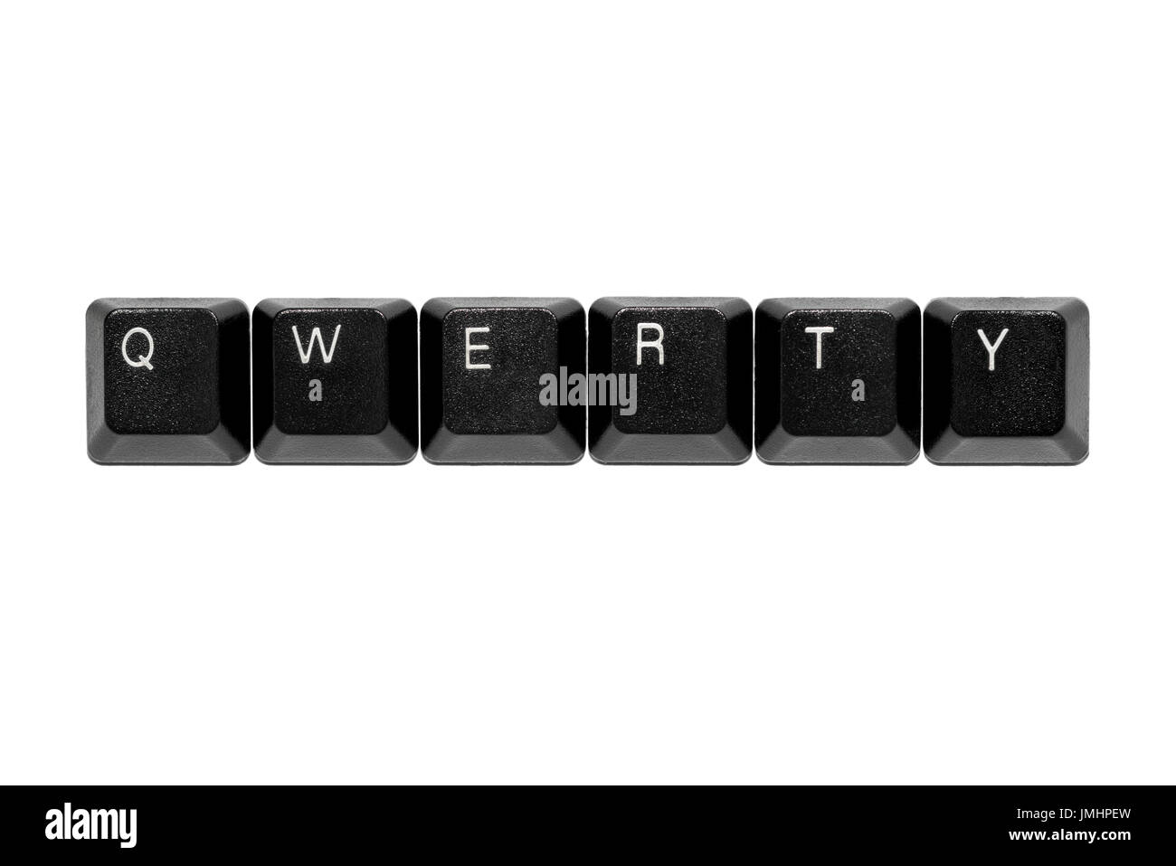 qwerty keyboard keys on white background Stock Photo