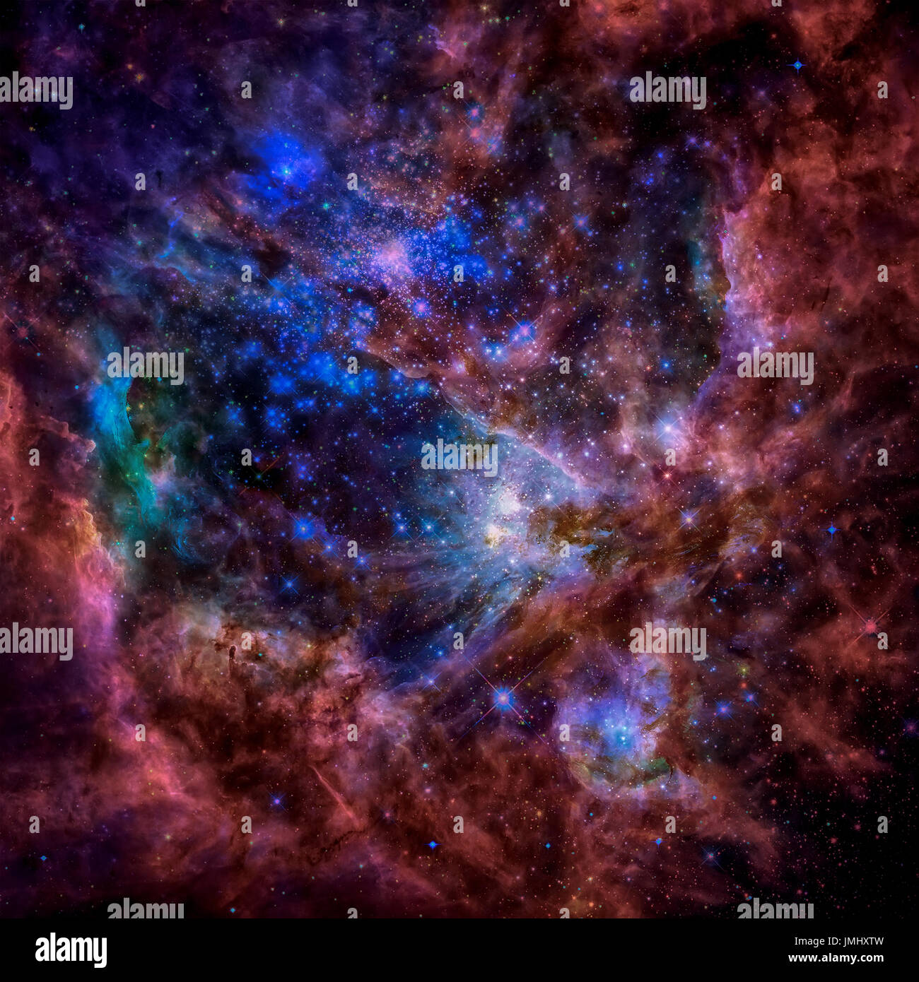 Universe filled with nebula, stars and galaxy. Elements of this image furnished by NASA. Stock Photo