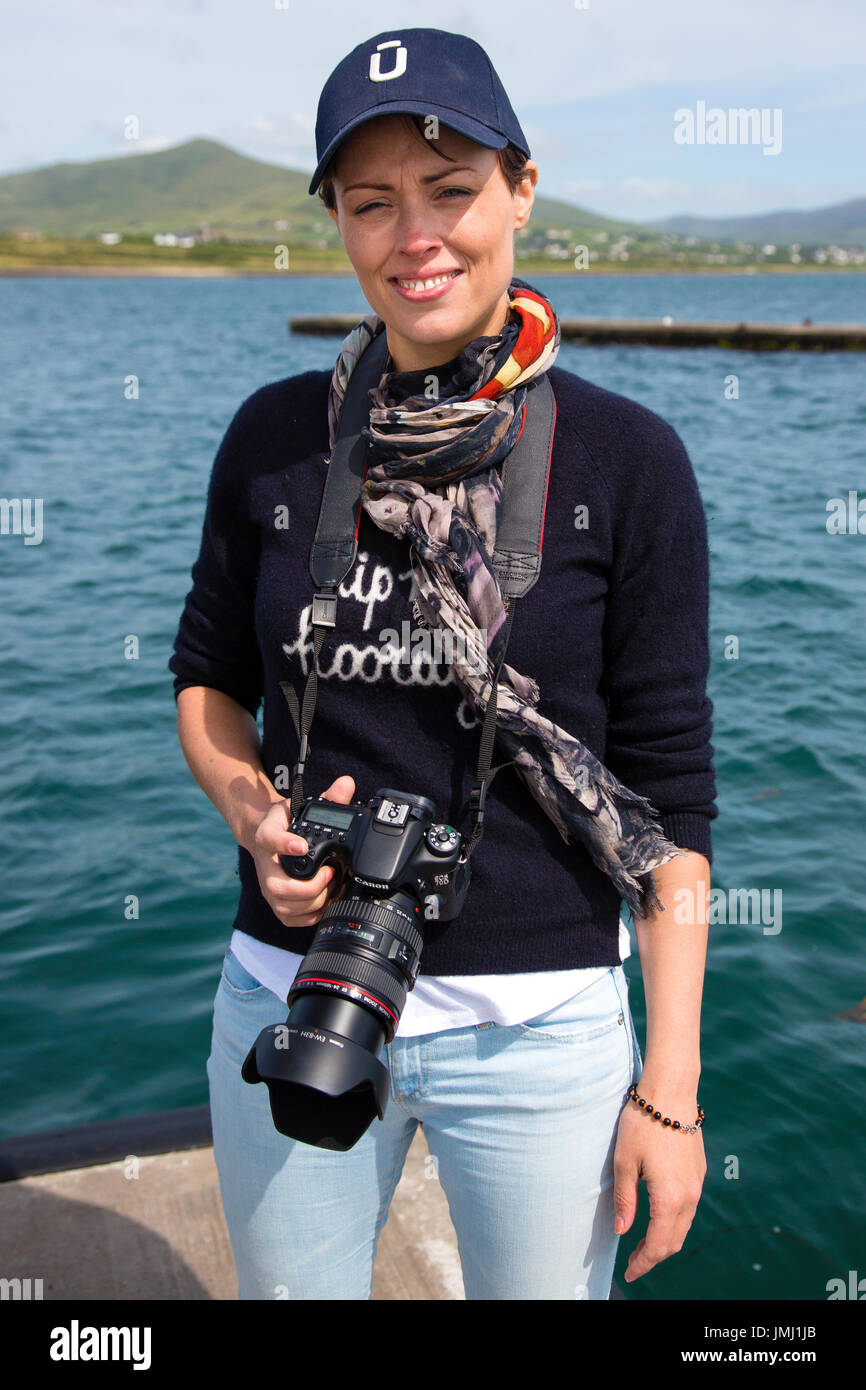 Professional female photographer 30's, Ireland Stock Photo