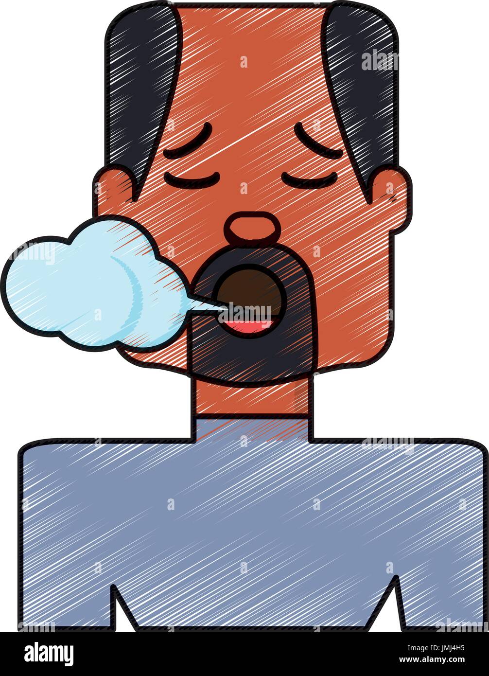 Man smoking cartoon over white background icon Stock Vector Image & Art ...